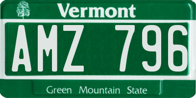 VT license plate AMZ796