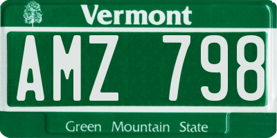 VT license plate AMZ798