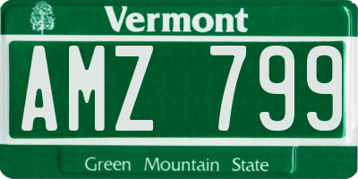 VT license plate AMZ799