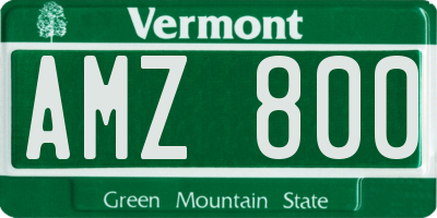 VT license plate AMZ800