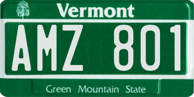 VT license plate AMZ801