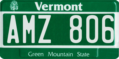 VT license plate AMZ806