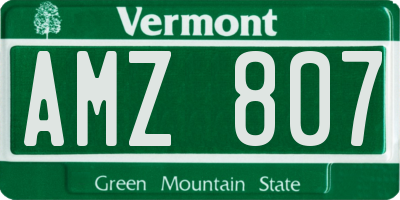 VT license plate AMZ807