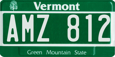 VT license plate AMZ812