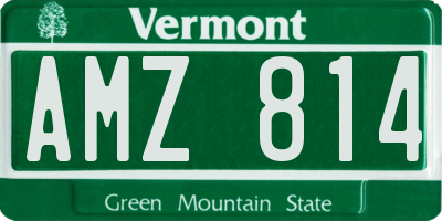 VT license plate AMZ814
