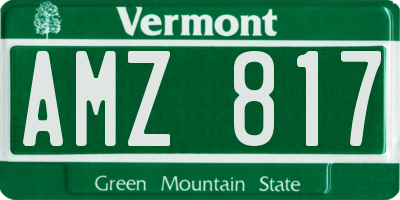VT license plate AMZ817
