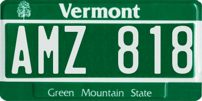 VT license plate AMZ818