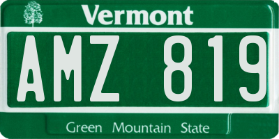 VT license plate AMZ819