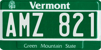 VT license plate AMZ821