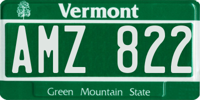 VT license plate AMZ822