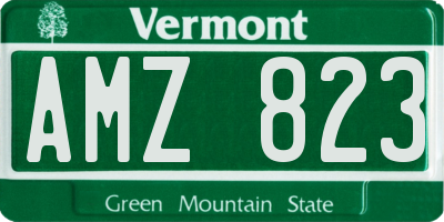 VT license plate AMZ823