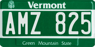 VT license plate AMZ825