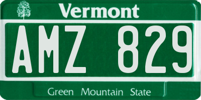 VT license plate AMZ829
