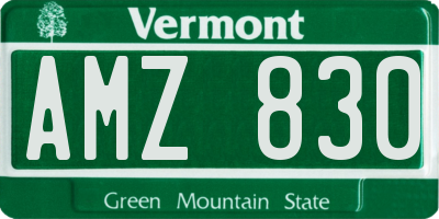 VT license plate AMZ830