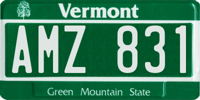 VT license plate AMZ831