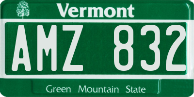 VT license plate AMZ832