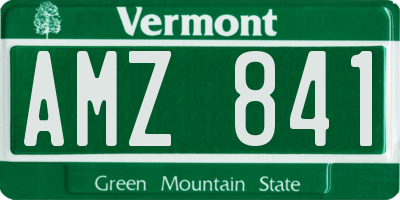 VT license plate AMZ841