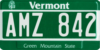 VT license plate AMZ842