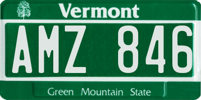 VT license plate AMZ846