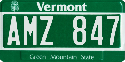 VT license plate AMZ847