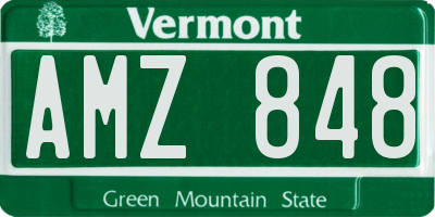 VT license plate AMZ848