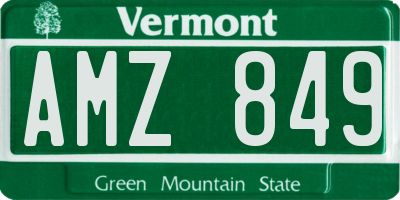 VT license plate AMZ849