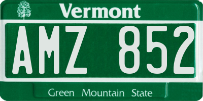 VT license plate AMZ852