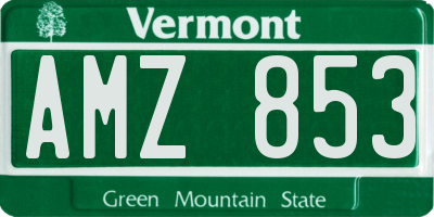 VT license plate AMZ853
