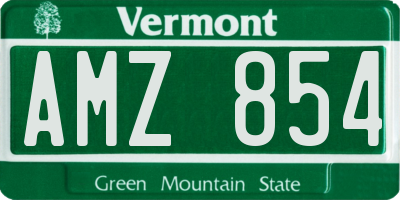 VT license plate AMZ854