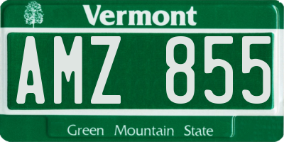 VT license plate AMZ855