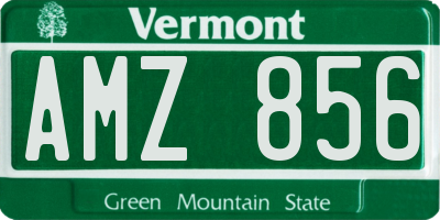 VT license plate AMZ856