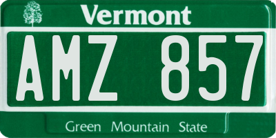 VT license plate AMZ857