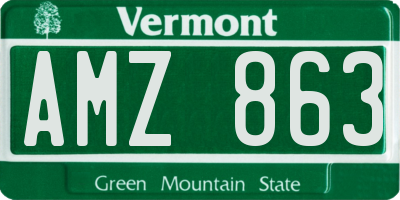 VT license plate AMZ863