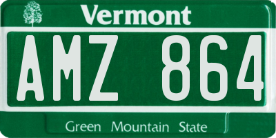 VT license plate AMZ864