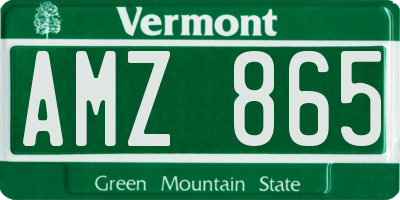 VT license plate AMZ865