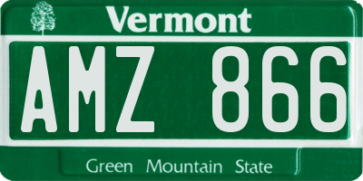 VT license plate AMZ866