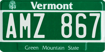 VT license plate AMZ867