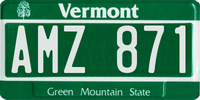 VT license plate AMZ871