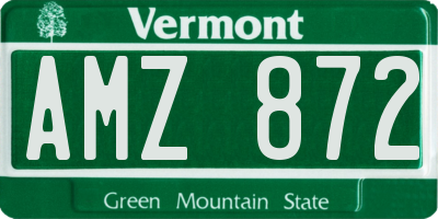 VT license plate AMZ872