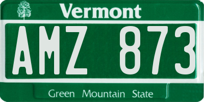 VT license plate AMZ873