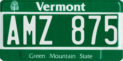 VT license plate AMZ875