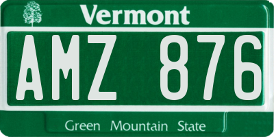 VT license plate AMZ876
