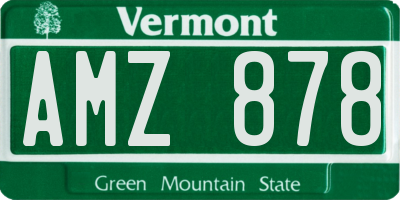 VT license plate AMZ878