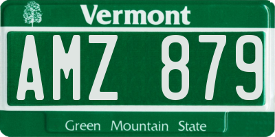 VT license plate AMZ879