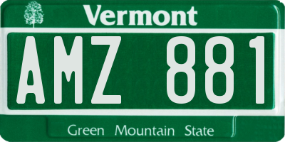 VT license plate AMZ881