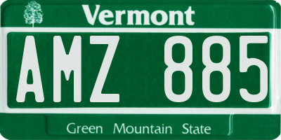VT license plate AMZ885