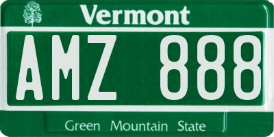 VT license plate AMZ888