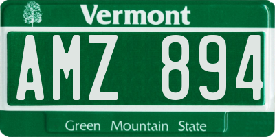 VT license plate AMZ894