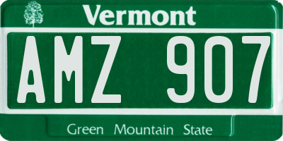 VT license plate AMZ907