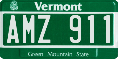 VT license plate AMZ911